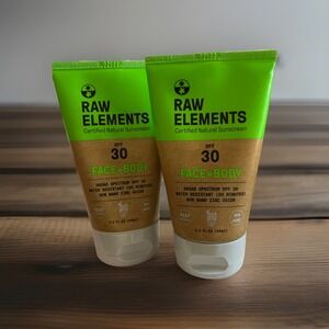 Raw Elements - Face + Body SPF 30 Sunscreen 3 oz Water Resistant Exp 12/24 Lot 2